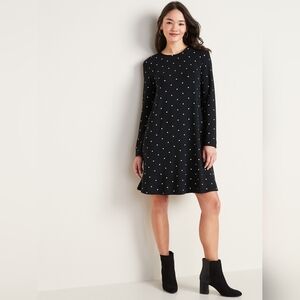 Old Navy Long-Sleeve Jersey-Knit Swing Dress for Women NEW XL